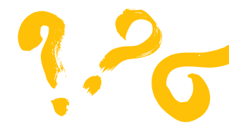 Yellow questions graphic element